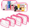 AURUZA 6 PACK Clear Toiletry Bag, TSA Approved Cosmetic Makeup Bags Set, Portable Travel Makeup Bags Zipper PVC Cosmetic Pouch Airport Airline for...